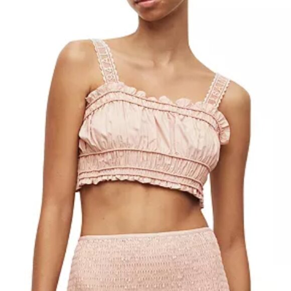 ✨ SALE NEW ALL SAINTS Alex Crop Top UK10/US6 Soft Pink Causal Sweet Summer - Picture 2 of 8